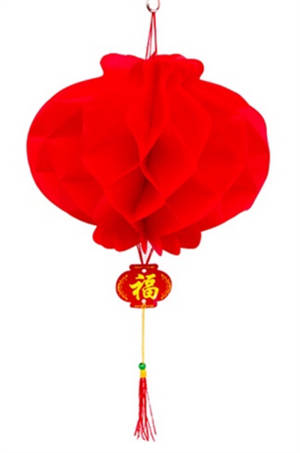 Petite lanterne rouge "nid d'abeille" (lot de 10) | 佳妍 灯笼 塑纸灯笼 蜂窝灯笼20cm