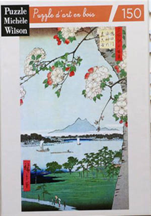 Puzzle Wilson : Pommiers en fleurs - Hiroshige (150 pièces, en bois)