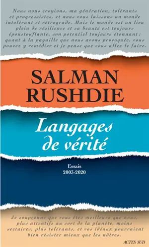 Langages de vérité : essais 2003-2020