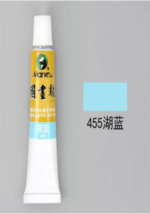 Tube de peinture chinoise Marie's (12 mL) : Couleur bleu du lac (n°455) | 马利牌单支大 (国画颜料 ): 湖蓝