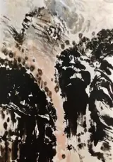 Carte encre sur papier : Les deux rochers à Buoux