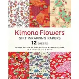 Kimono flowers gift wrapping papers : 12 sheets