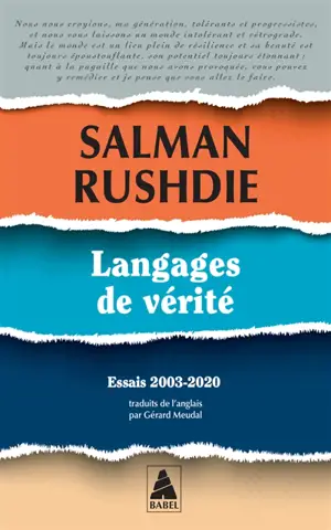 Langages de vérité : essais 2003-2020