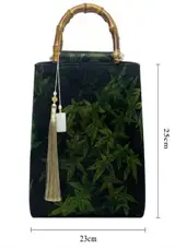 Sac noir avec motifs bambous