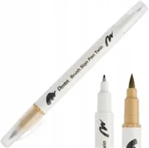 Brush sign pen - Beige - double pointe