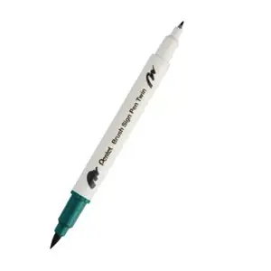 Brush sign pen - Dark Green - double pointe