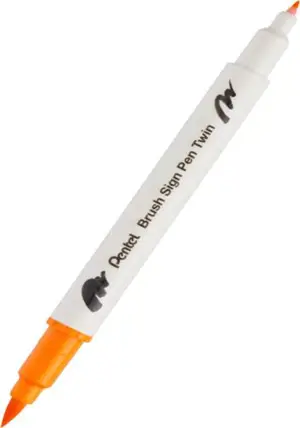 Brush sign pen - Orange - double pointe