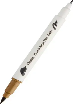 Brush sign pen - Brown- double pointe