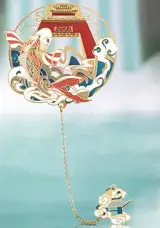 Marque-page en métal "Le poisson et la porte du dragon" | 鱼跃龙门 金属书签