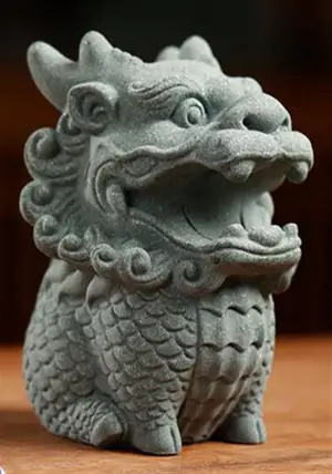 Repose-pinceaux "Qilin en pierre" | 毛笔笔架 衔笔麒麟