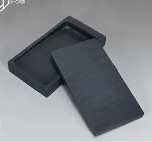 Pierre à encre rectangulaire avec couvercle | 7寸方形带盖罗纹歙砚