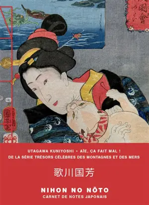 Utagawa Koniyoshi : aïe, ça fait mal ! (tiré de la série Les célèbres trésors des mers et des montagnes) : carnet de notes japonais