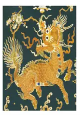 Carte double chinoise "Qilin" | 卡高颜值带信封 麒麟献瑞