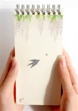 Petit notebook - Glycines et hirondelle