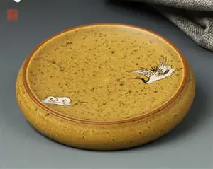 Récipient en céramique "Grue et nuage" | 弘梅仙鹤图笔舔