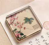 Presse-papier carré à motifs "prunier" | 水晶镇尺 红梅