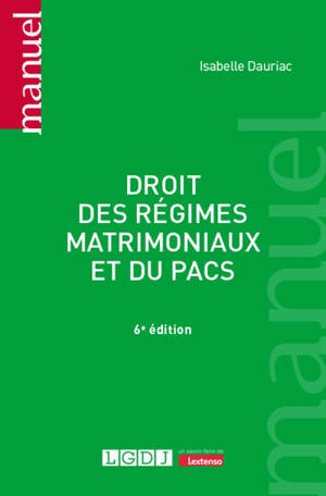 Droit des régimes matrimoniaux et du Pacs