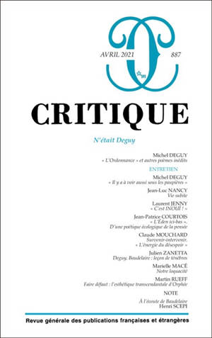 Critique. n° 887, N'était Deguy