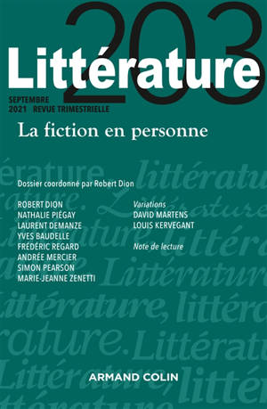 Littérature. n° 203, La fiction en personne
