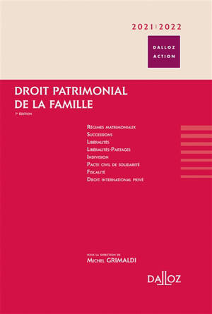 Droit patrimonial de la famille : 2021-2022
