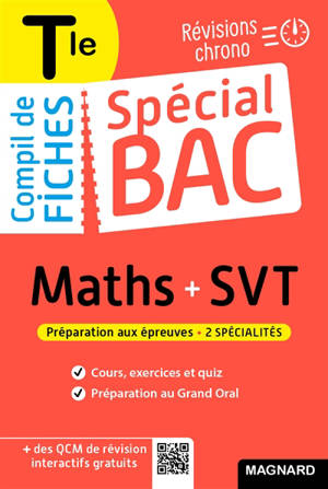 Compil de fiches maths + SVT terminale : révisions chrono : préparation aux épreuves, 2 spécialités