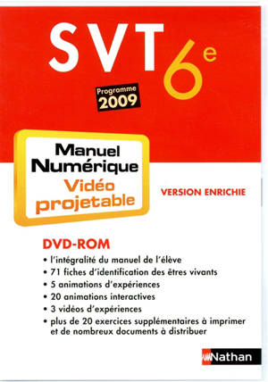 SVT 6e : DVD ROM du manuel vidéoprojetable enrichi (2009)