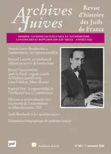 Archives juives, n° 58-1. Les intellectuels face à l'antisémitisme, continuités et ruptures : fin XIXe siècle-années 2000