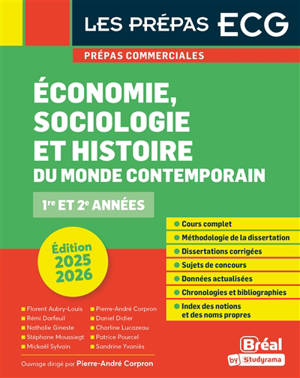 Economie, sociologie et histoire du monde contemporain : prépas commerciales 1re et 2e années : 2025-2026