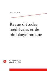 Revue d'études médiévales et de philologie romane, n° 3