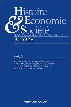 Histoire, économie & société, n° 3 (2025). Varia