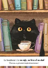 Le bonheur c'est un café, un livre et un chat : carnet