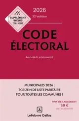 Code électoral 2026 : annoté & commenté