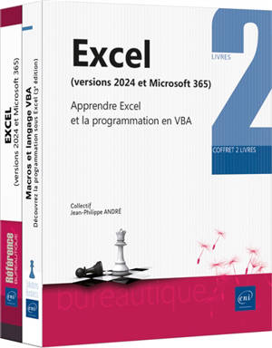 Excel (versions 2024 et Microsoft 365) : apprendre Excel et la programmation en VBA : coffret de 2 livres