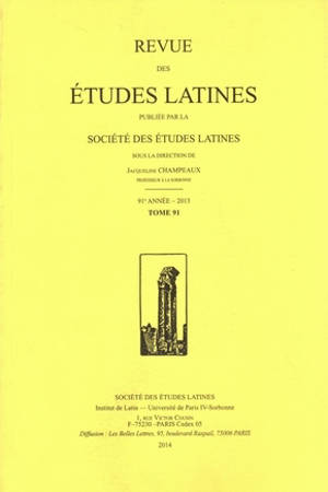 Revue des études latines, n° 91