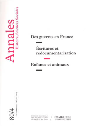 Annales, n° 4 (2025). Des guerres en France