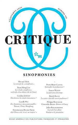 Critique, n° 945. Sinophonies
