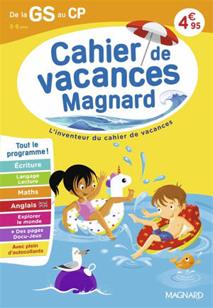 Cahier de vacances Magnard de la GS vers le CP, 5-6 ans : tout le programme !