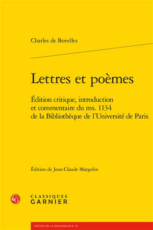 Lettres et poèmes : édition critique , introduction et commentaire du ms. 1134 de la Bibliothèque de l'université de Paris