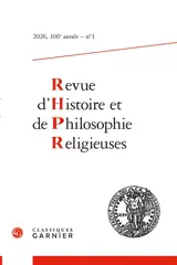 Revue d'histoire et de philosophie religieuses, n° 1 (2026). Varia