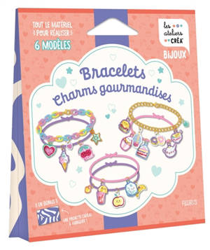 Bracelets charms gourmandises : tout le matériel pour réaliser 6 modèles
