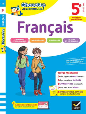 Français 5e : nouveau programme : rappels de cours et 200 exercices corrigés
