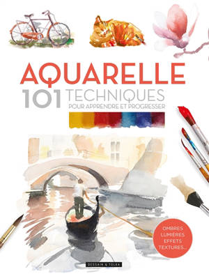Aquarelle : 101 techniques pour apprendre et progresser : lavis, ombre, lumière, effets, textures