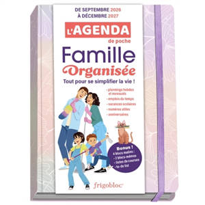L'agenda de poche 2027 de la famille organisée : rose (de sept. 2026 à déc. 2027)