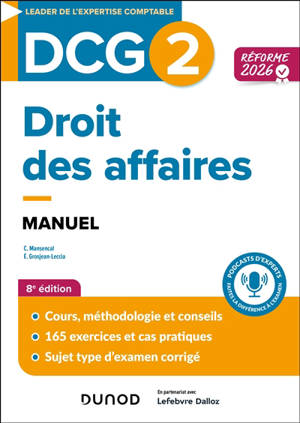 DCG 2, droit des affaires : manuel : réforme 2026