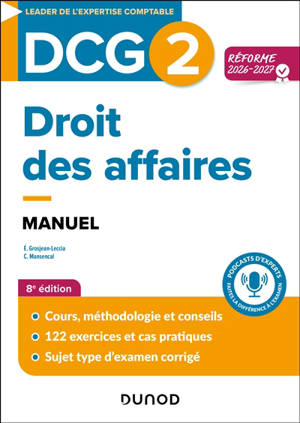 DCG 2, droit des affaires : manuel : réforme 2026-2027