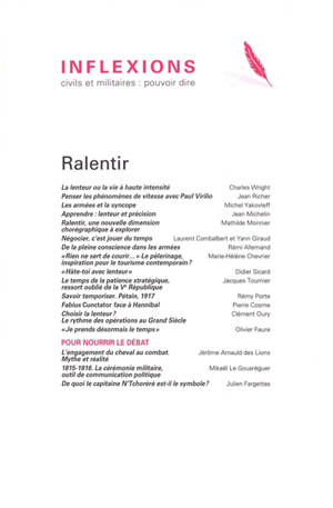 Inflexions : civils et militaires : pouvoir dire, n° 61. Ralentir
