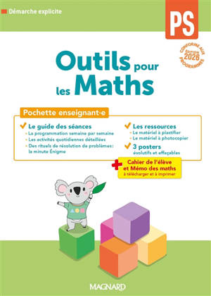 Outils pour les maths, PS : démarche explicite, pochette enseignant.e : conforme aux programmes, édition 2026