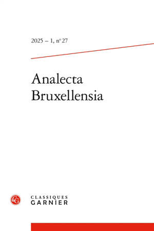 Analecta Bruxellensia, n° 27. Varia
