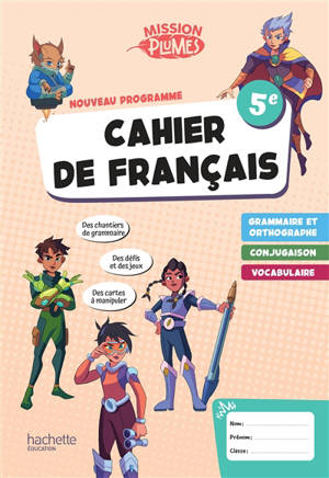 Cahier de français 5e