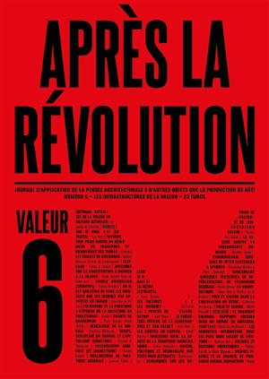 Après la révolution, n° 6. Valeur